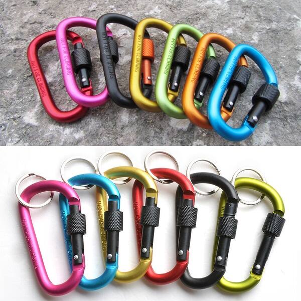 5 LOCKING D-CLIP HOOKS utility aluminum Carabiner FOR  camping/hiking/climbing
