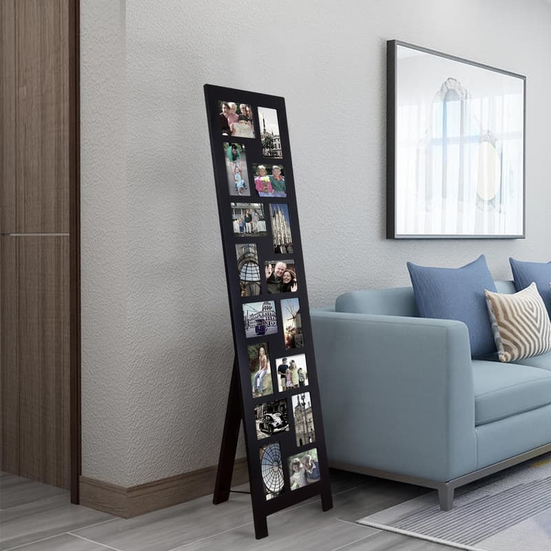 Adeco Black Wood Floor-standing Easel Picture Photo Frame