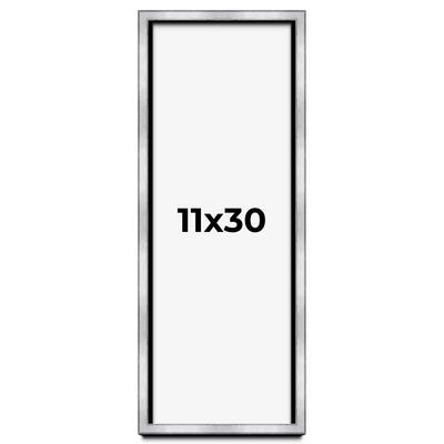 11x30 Shadow Box Frame Silver | 1.375 Inches Deep Real Wood
