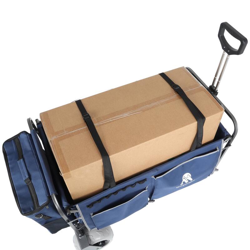 Beach Wagon with Big Wheels for Sand 500lbs capacity - All Terrain Steel Frame Utility Cart with 9" Pneumatic Tires