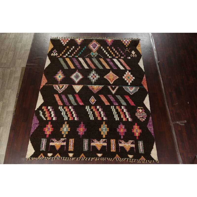 Tribal Oriental Moroccan Dining Room Area Rug Wool Hand-knotted Carpet - 9'0" x 11'6"