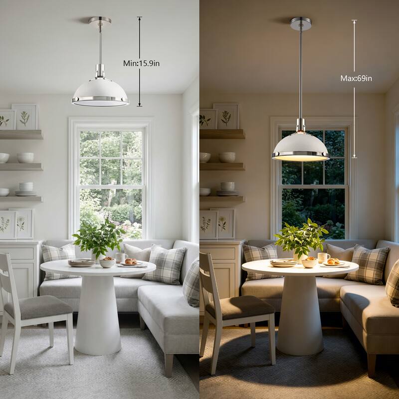 3-Light Farmhouse 3-Light Dome Chandelier Metal Pendant Light
