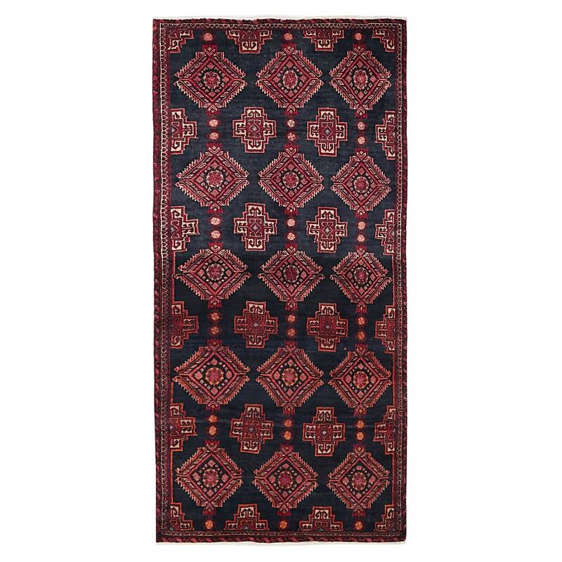 ECARPETGALLERY Hand-knotted Teimani Dark Navy Wool Rug - 3'3 x 7'0