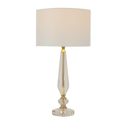 Crystal Room Buffet Lamp with Gold Accents - Clear - Roche River Decor