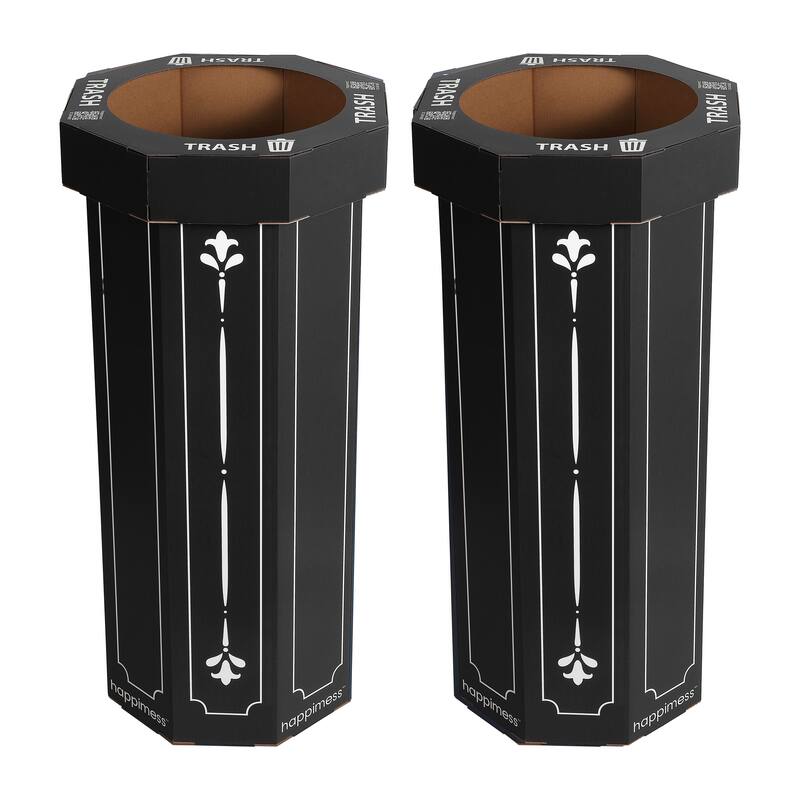 25-Gallon Disposable Cardboard Event Trash Can and Recycling Bin (Set of 2)