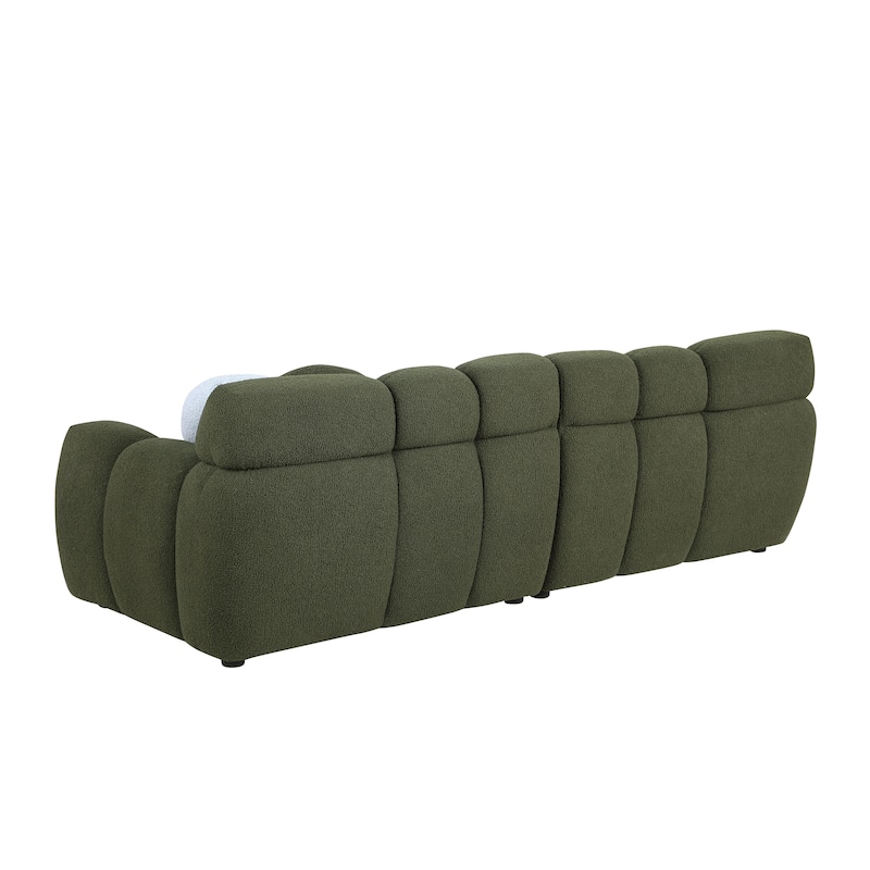 Wayna Modern Square Sofa, Sherpa Thick Cushion Double Sofa