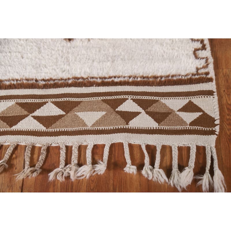 Geometric Anatolian Runner Rug Handmade Turkish Wool Carpet - 3'0"x 11'9"