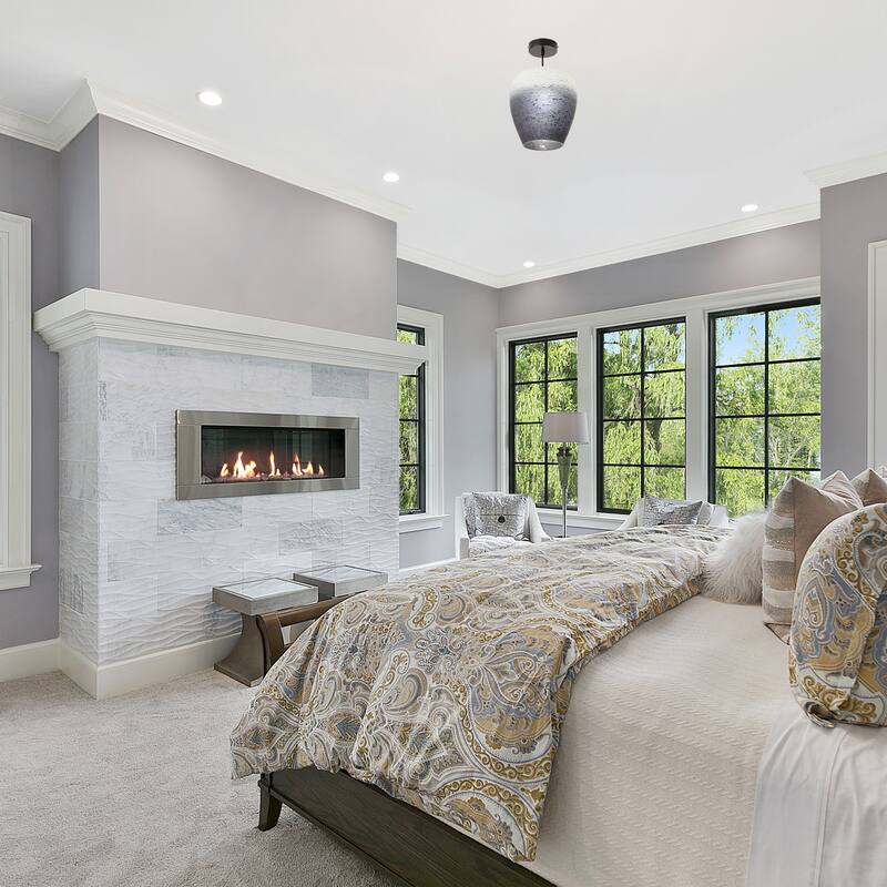 Lily River of Goods Black Metal and Glass 10.75-Inch Pendant Light with Adjustable Hanging Cord - 10.75" x 10.75" x 14/73"