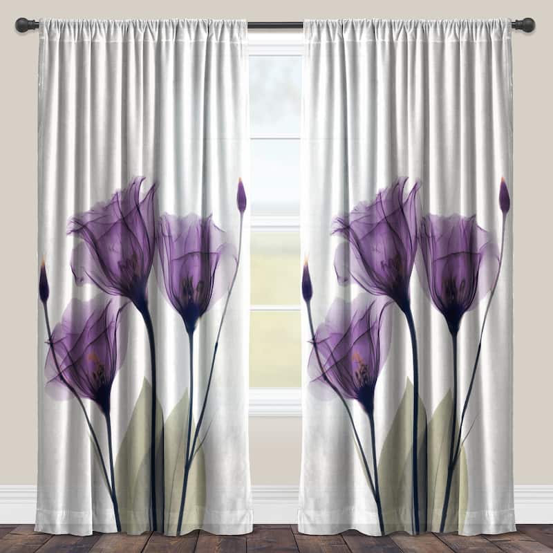 Laural Home Gentian Hope Floral Sheer Window Panel