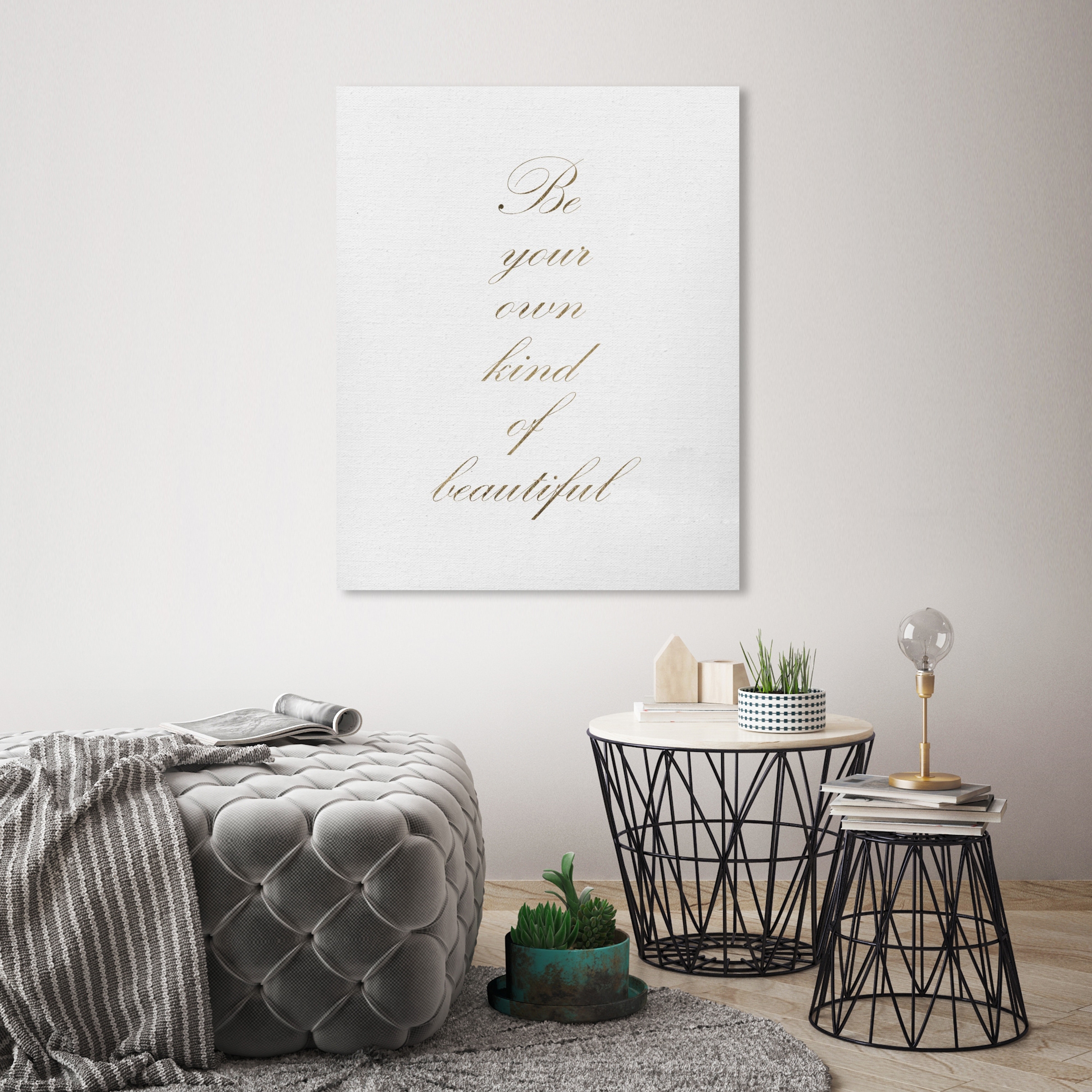 Oliver Gal 'More Gold Letters' Typography and Quotes Wall Art Framed Canvas  Print Love Quotes and Sayings - Gold, White - Bed Bath & Beyond - 32480456