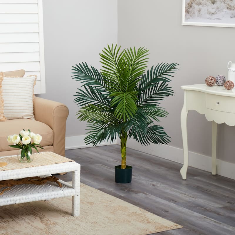 Artificial Palm Tree 4ft Indoor Outdoor Golden Cane Tree Decor - 4ft.