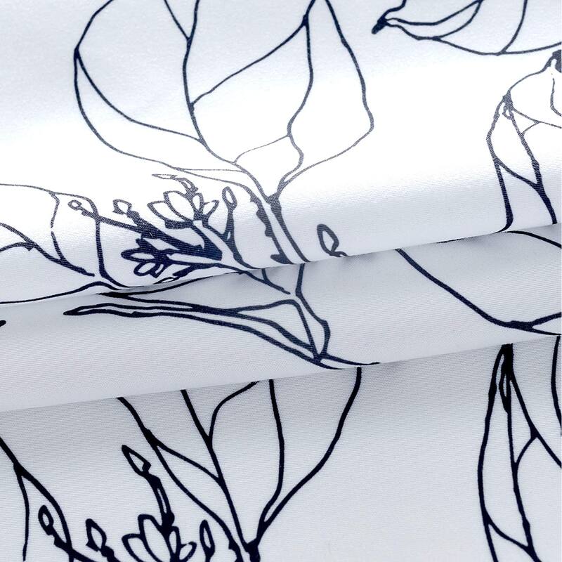 DriftAway Ryan Sketch Flower Floral Branch Leaves Lined Window Curtain Valance - 52'' width x 14'' length
