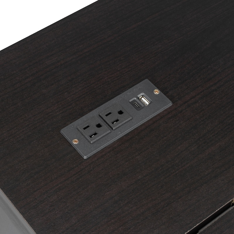 Queen Size Convertible Cabinet Bed with USB Ports by Harper&Bright Designs