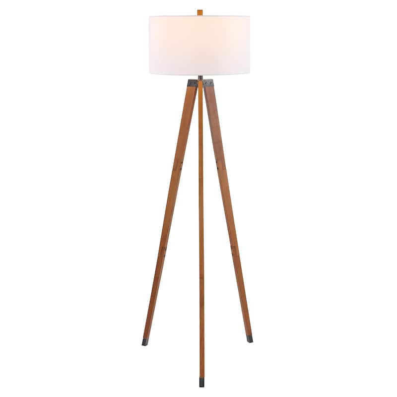 SAFAVIEH Lighting Macel 62-inch Floor Lamp - 19" W x 19" D x 62" H - Walnut - 19Wx19Dx62H