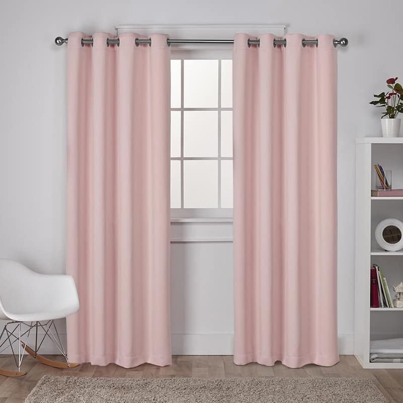 Porch & Den Boosalis Sateen Twill Blackout Curtain Panel Pair - 52" W X 63" L - Blush