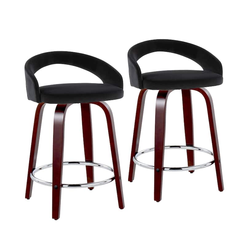 Grotto Upholstered 24" Fixed-Height Counter Stool - Set of 2