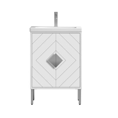 24" Tennant Brand Modern Style White Eileen Bathroom Sink Vanity
