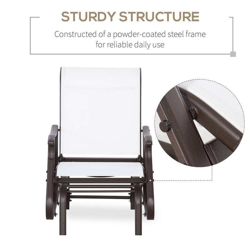 Outsunny Outdoor Glider Chair (Excluding the table) - Cream White