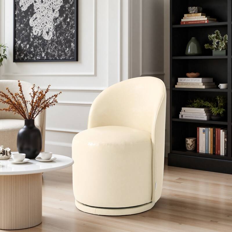 Modern Armless 360-Degree Swivel Dining Chair Barrel Chair