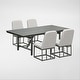 preview thumbnail 1 of 28, Navarro Outdoor Dining Set Mocha 5-PC with Upholstered Chairs