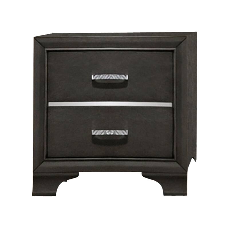 Contemporary night stand- Grey & wood finish