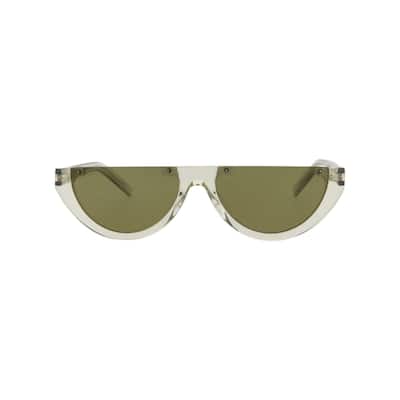 Saint Laurent Cat Eye-Frame Acetate Sunglasses, Solid Green Lens, Shiny Transparent Light Green Frame