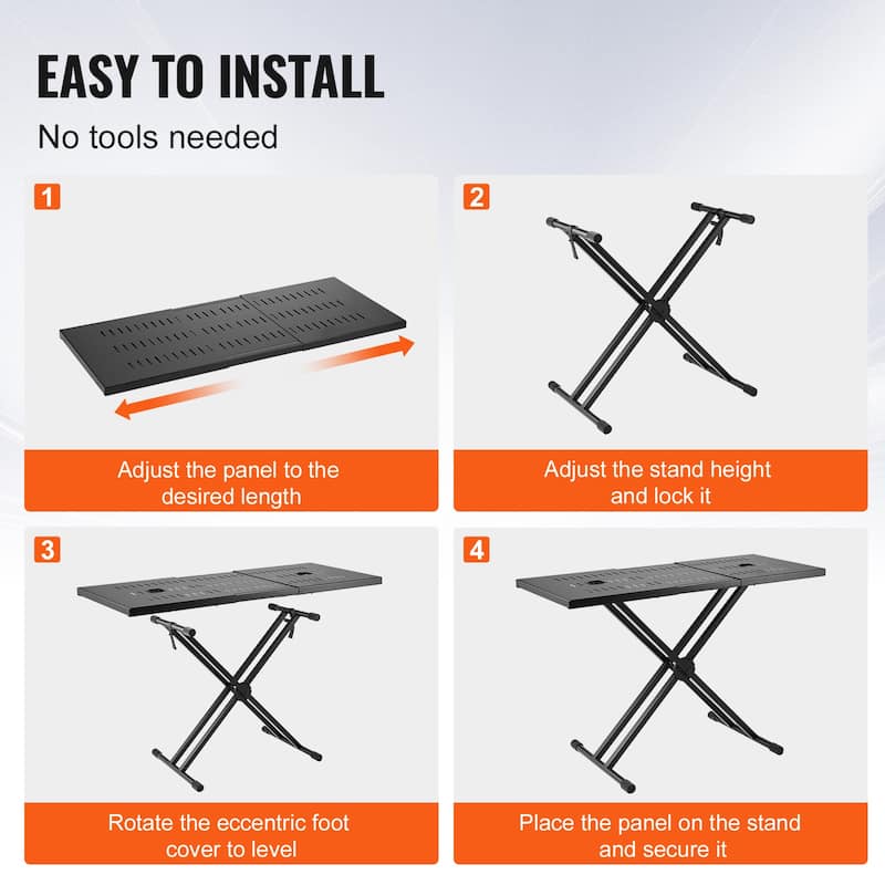 DJ Table Stand, Portable DJ Laptop and Controller Stand, Lightweight DJ Desk DJ Booth Adjustable Height DJ Stand