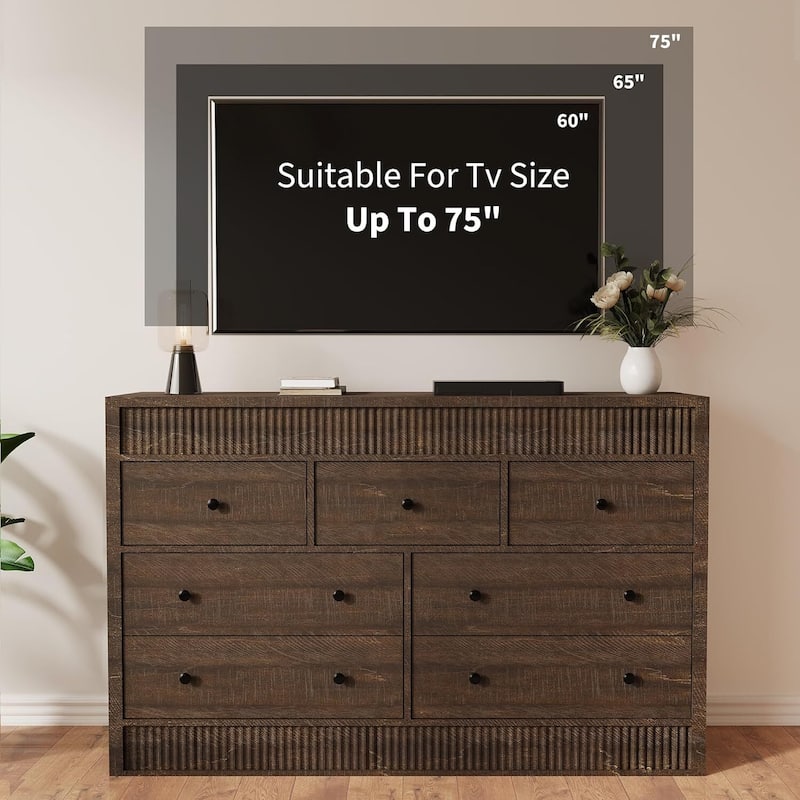 7 Drawer Dresser Storage Organizer for Living Room, Bedroom, Hallway