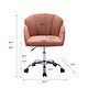 preview thumbnail 4 of 8, Modern Swivel Office Chair with Casters, Adjustable Lift Height, Pink