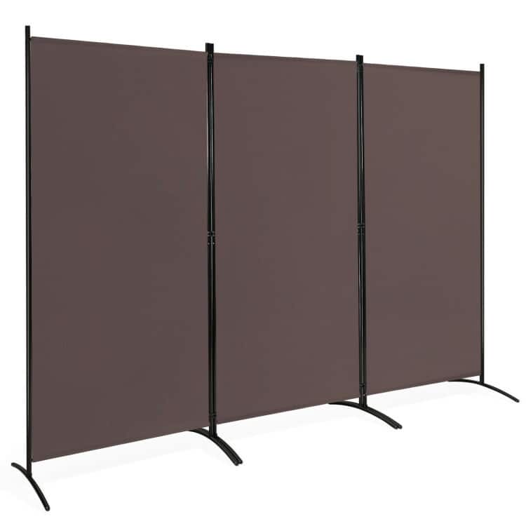 6-Foot 3-Panel Room Divider with Sturdy Hinges and Steel Base - 102.5" x 20" x 72"