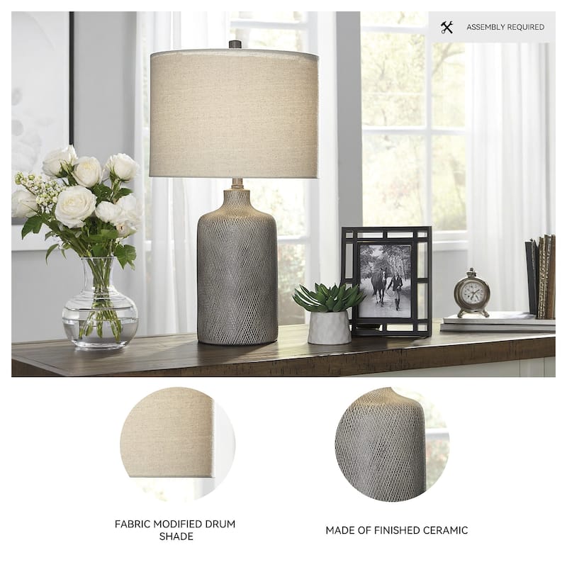 Linus Antique Black Contemporary 25 Inch Table Lamp - 14" W x 14" D x 25" H