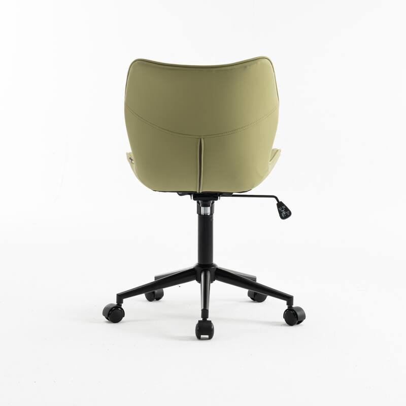 Faux Leather Office Chair with Wheels, Upholstered Task Chair
