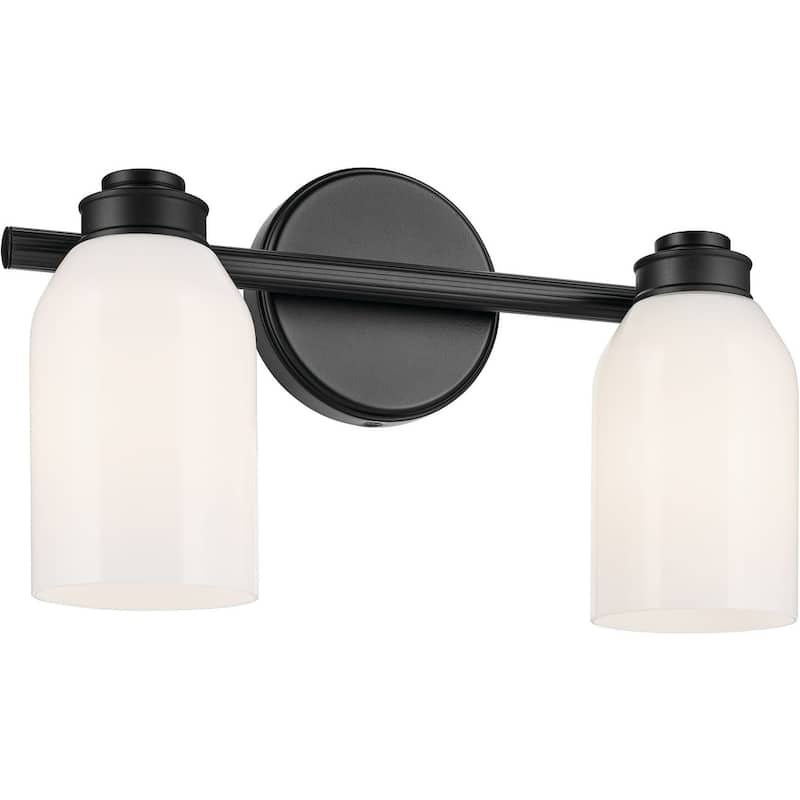 Kichler 55201 Shae 2 Light 15" Wide Vanity Light with Glossy White - Black