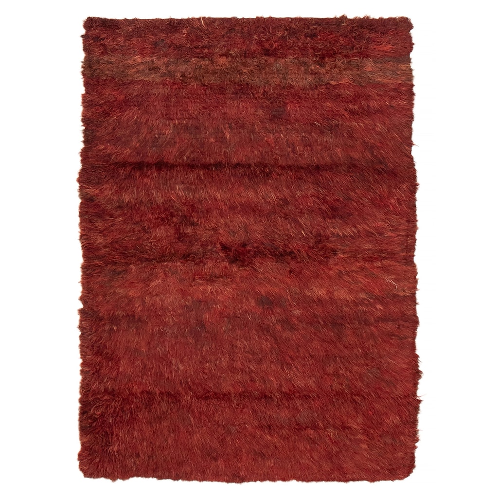 ECARPETGALLERY Hand-knotted Marrakech Red Wool Rug - 4'0 x 5'9