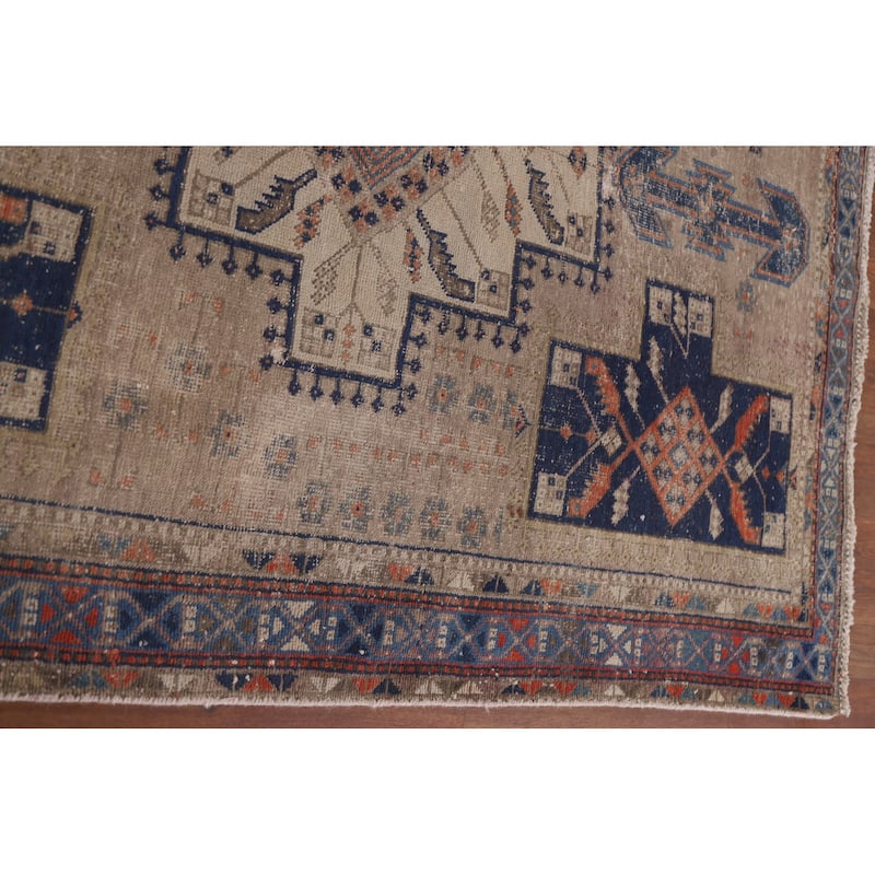 Hand Knotted Oriental 100% Wool Carpet Traditional Tribal Beige & Ivories Sirjan Area Rug - 6' 4'' X 4' 10''