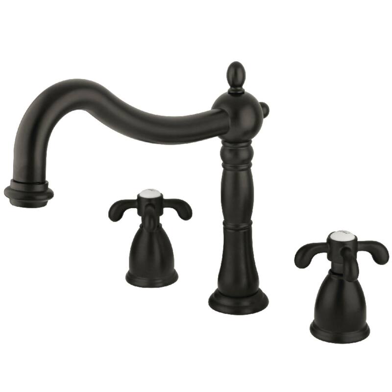 Kingston Brass French Country Deck Mounted Roman Tub Filler Trim with - Oil Rubbed Bronze