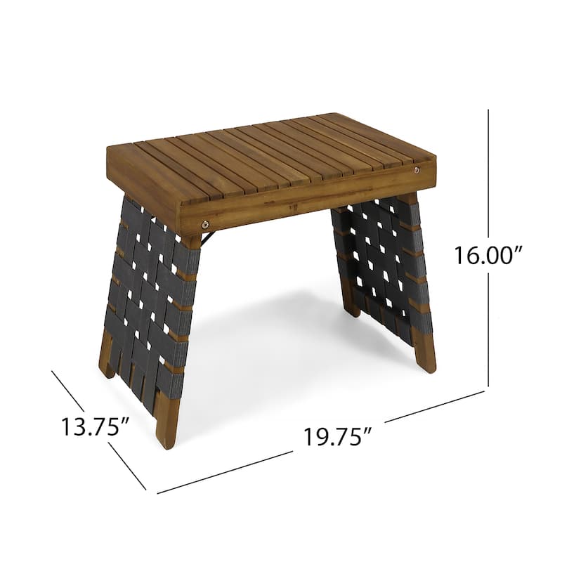 Lauren Outdoor Acacia Wood Foldable Side Table by GDFStudio - 19.75"W x 13.75"D x 16"H