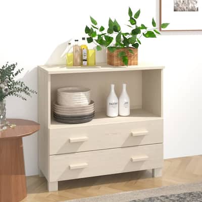 vidaXL Sideboard Buffet Console Cabinet for Bedroom HAMAR Solid Wood Pine - 33.5"x13.8"x31.5"