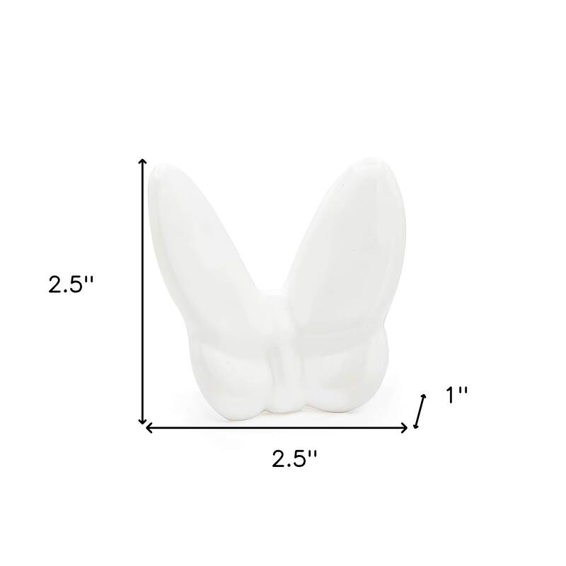 HomeRoots 3" White Crystal Butterfly Figurine Tabletop Sculpture