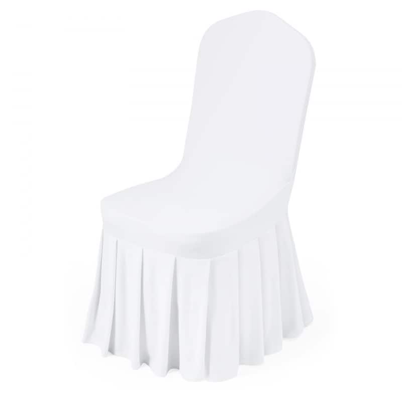 Stretch Chair Covers for Armless Chairs Polyester Spandex Elastic Slip On with Skirt - 20.08×17.72×37.4 in