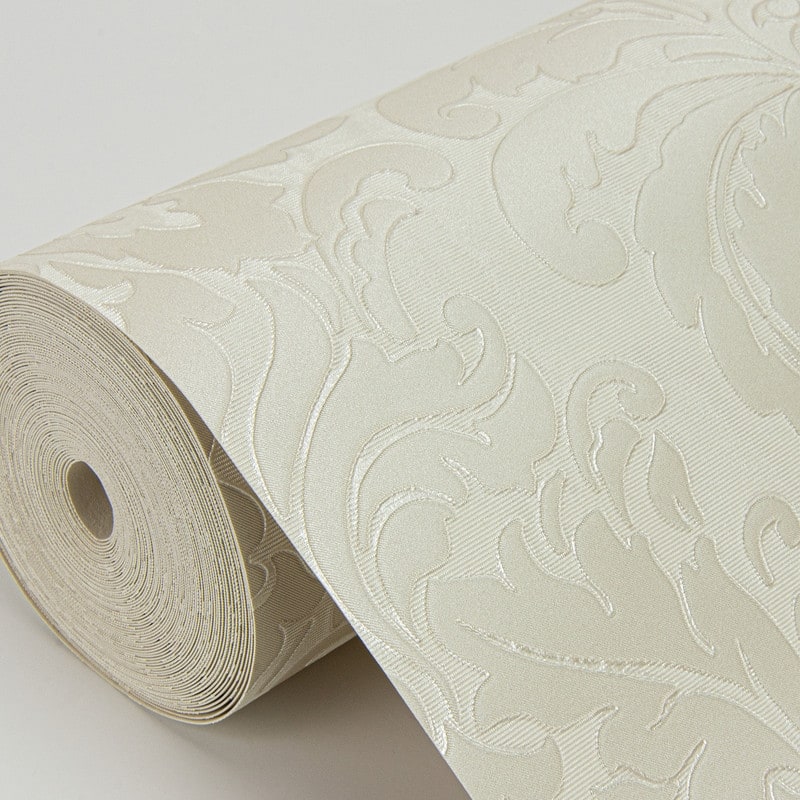 Sirpi Betina White Damask Wallpaper - 20.9 x 396 x 0.025