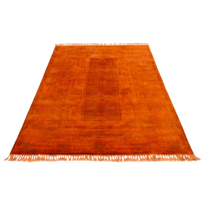ECARPETGALLERY Hand-knotted Color Transition Burnt Orange Wool Rug - 6'7 x 9'11
