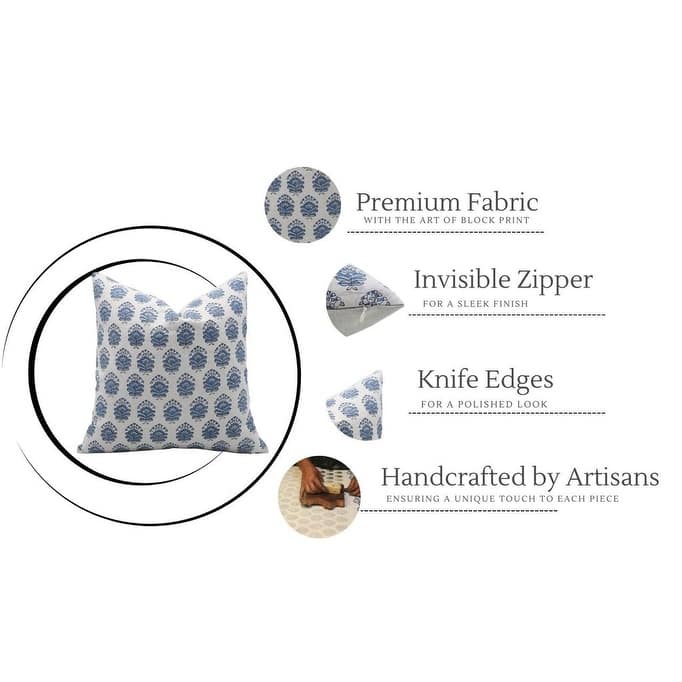 Fabdivine Linen Bohemian Block print pillow Cover