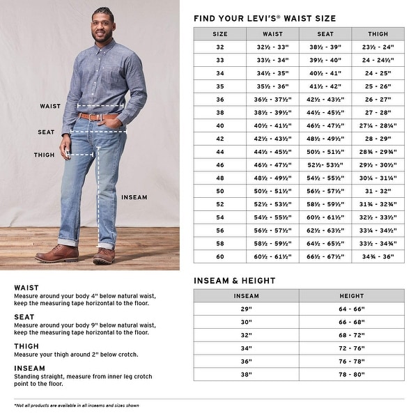 levi jeans tall sizes