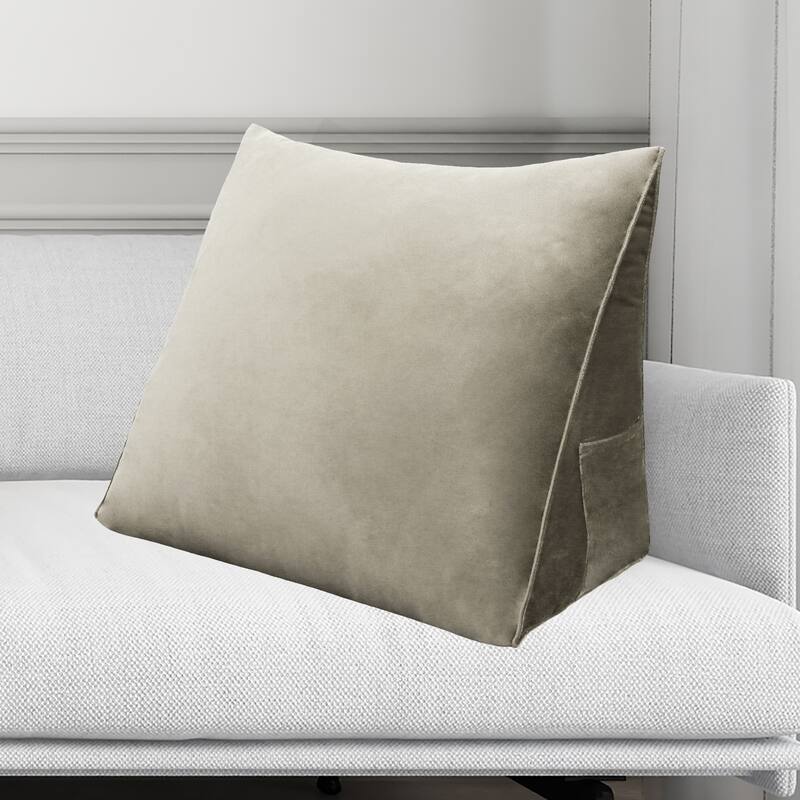Kids Bed Reading Wedge Pillow Dorm Bunk Backrest Support - Taupe