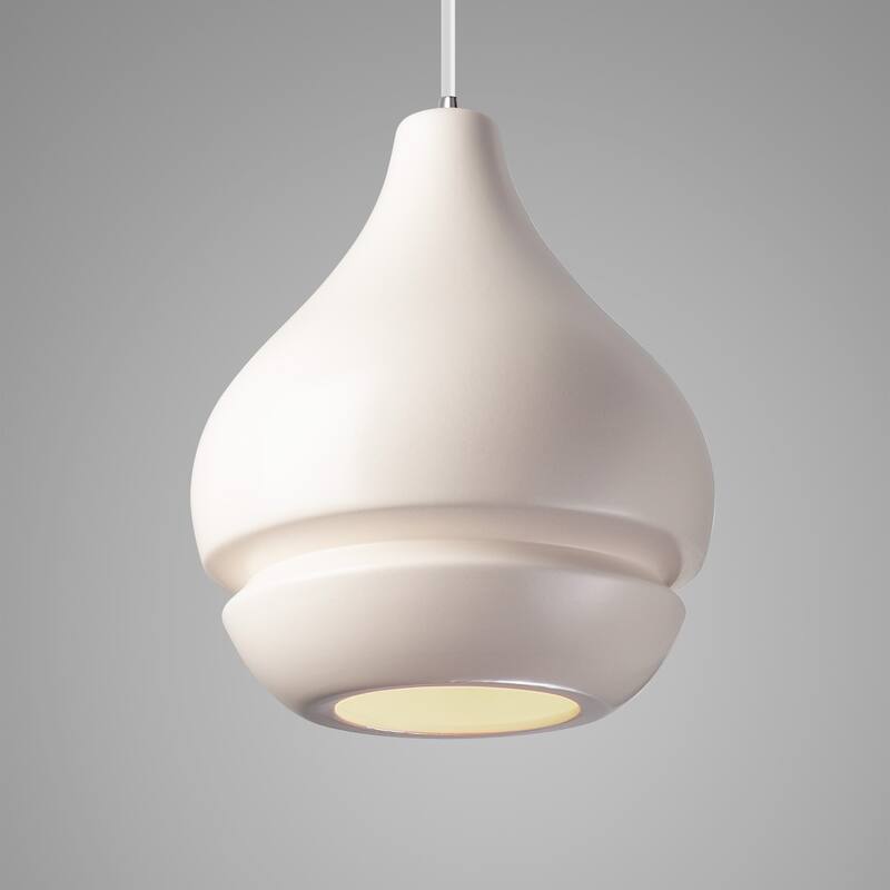 Carson Carrington Sallberg Polished Chrome Matte White Pendant - Polished Chrome, Matte White, White