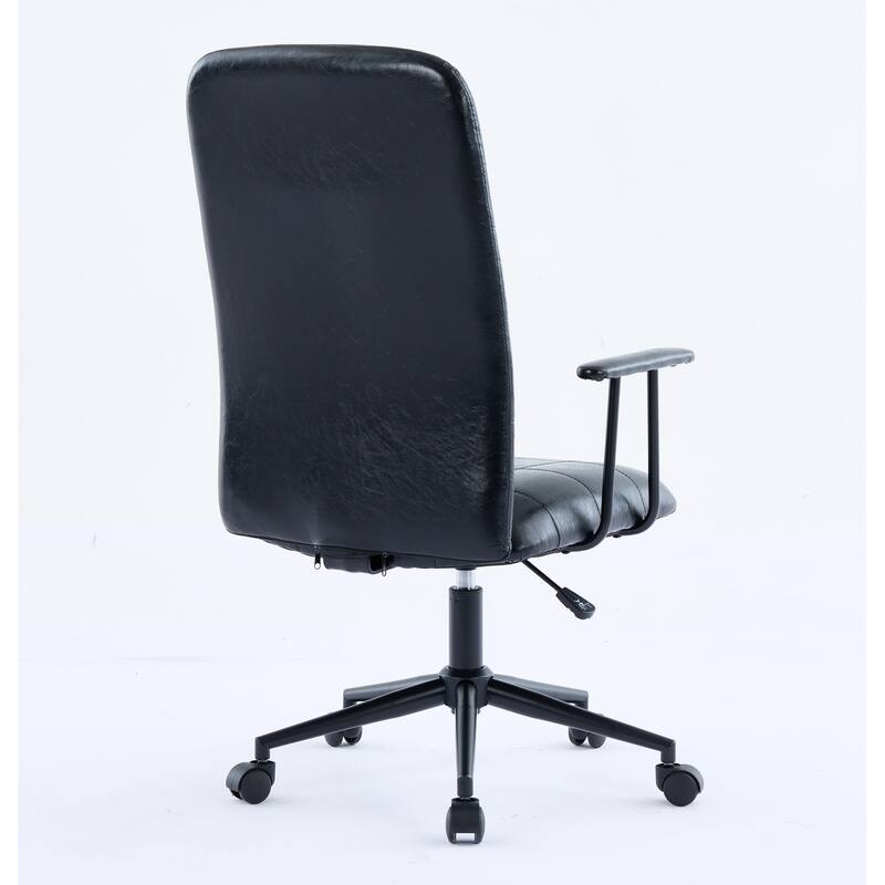 PU leather office chair, with armrest, high backrest, soft foam seating, 360 degree swivel, adjustable gaslift