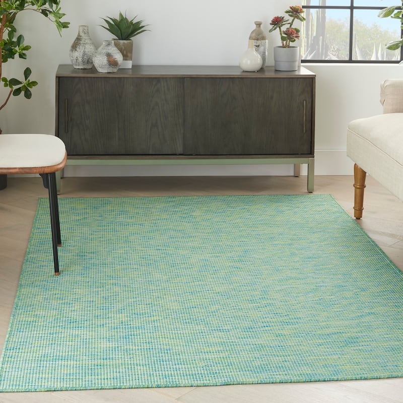 Nourison Positano Casual Modern Indoor/Outdoor Rug - 4' x 6' - Blue/Green