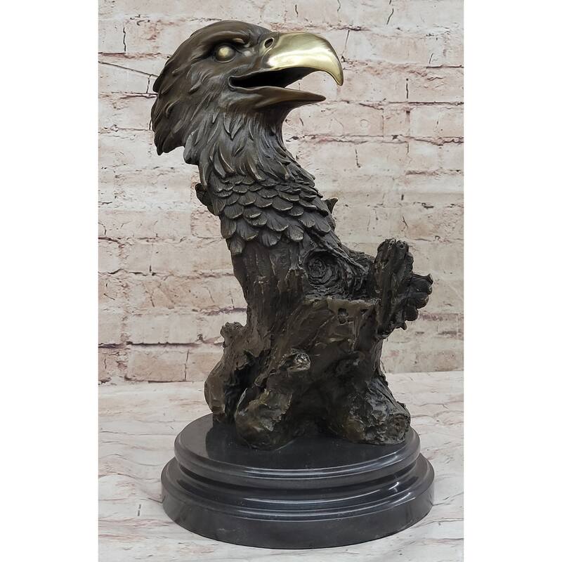 Hand Made Original Milo Eagle Falcon Head Genuine Bronze Sculpture Statue