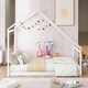 preview thumbnail 35 of 42, Modern Full/Twin Size Wooden House Bed White - Full